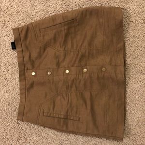 Suede button up skirt